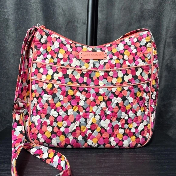 Vera Bradley Pixie Confetti Carry All Crossbody Hipster Purse Lightly Used - Picture 2 of 16